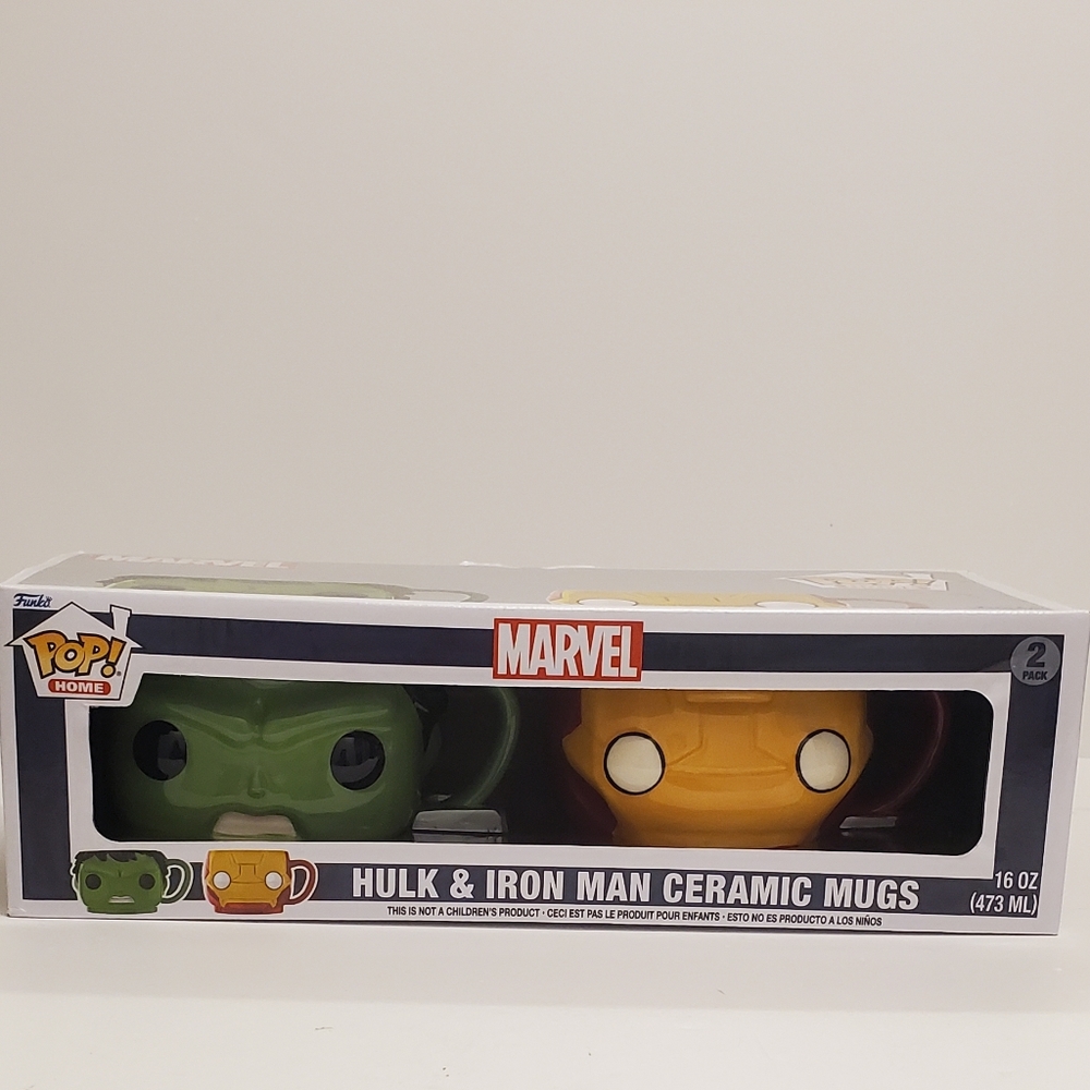 Funko Pop! Marvel Hulk & Iron Man Ceramic Mugs 16oz Set NEW